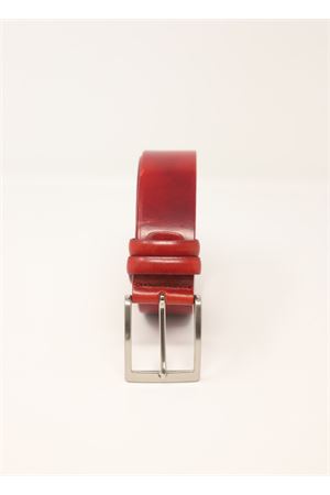 Red leather belt Da Costanzo | CINTURABASICROSSO